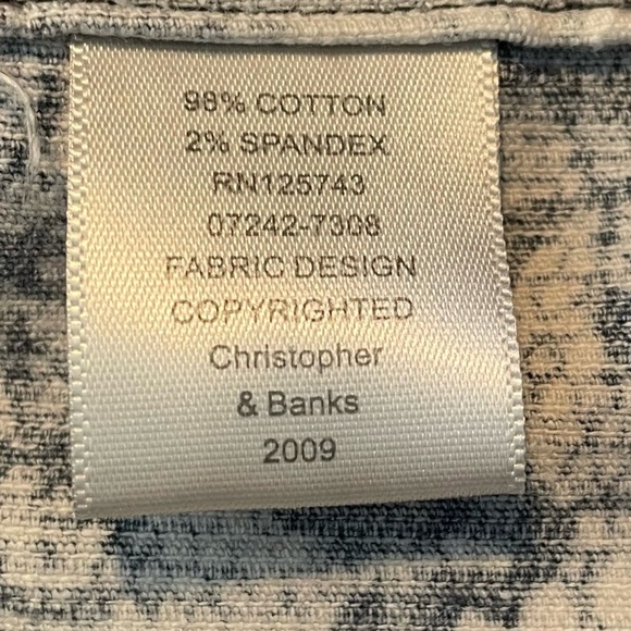 Christopher & Banks Large Black and White Floral Jacket Boho Chic Unique GUC - Picture 6 of 7